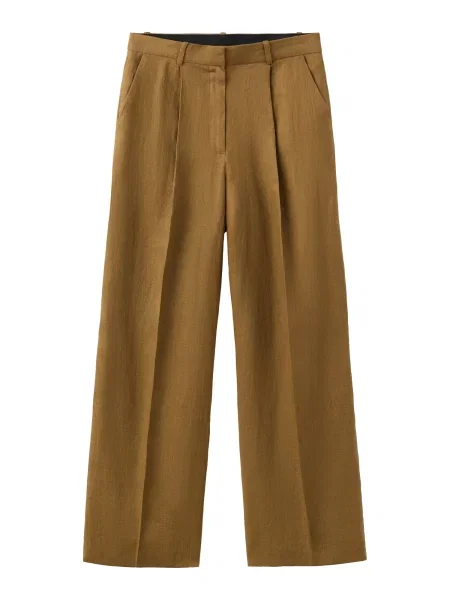 MANGO Pantaloni cu dungă Tempoli oliv