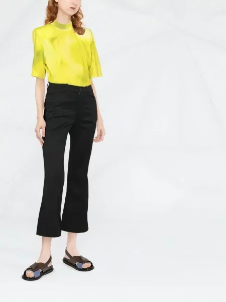 Spodnie Proenza Schouler White Label o krotszym kroju dzwony białe