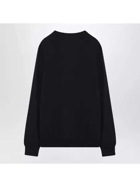 Sweter Drumohr z okrągłym dekoltem czarny