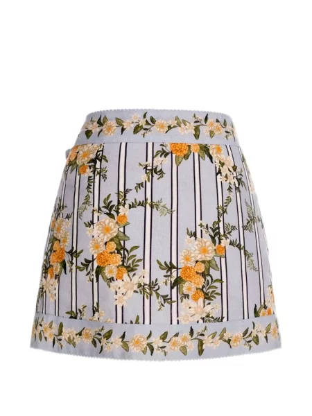 Fustă Agua By Agua Bendita de in cu model floral cu imagine albastru