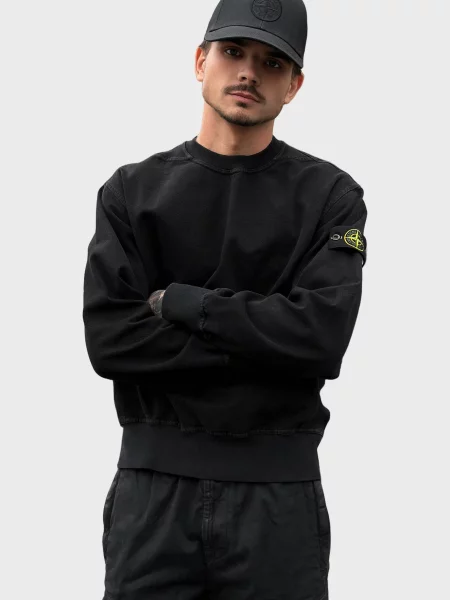 Світшот Stone Island з камінням чорний
