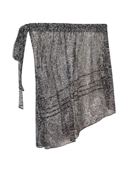 Top Marant Etoile cu model floral asimetric negru