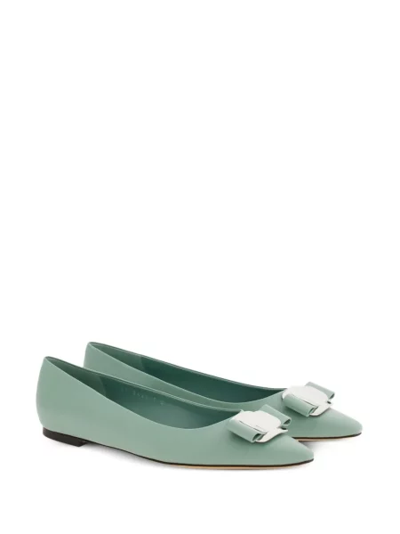 Μπαλαρίνες Ferragamo με φιόγκο πράσινο