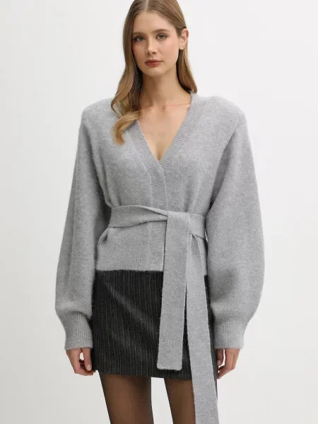 Rotate cardigan din amestec de lână călduros gri