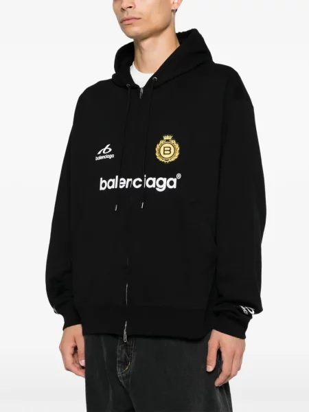 Ποδόσφαιρο hoodie Balenciaga με σχέδιο μαύρο