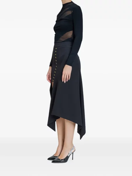 Fustă midi Just Cavalli asimetrică negru