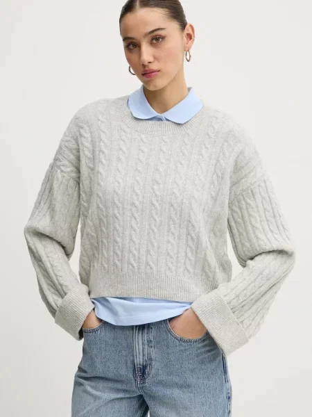 Пуловер Hollister Co. дамски сиво