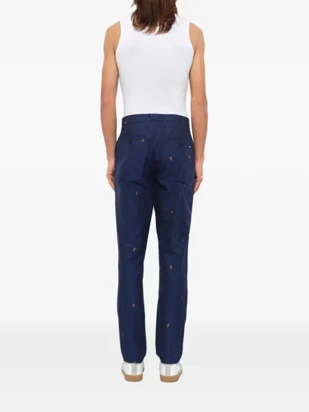 Pantaloni Kenzo cu broderie albastru