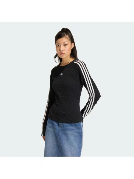 BLUZA ADIDAS ORIGINALS SLIM SOLID SPIKE KNIT czarna