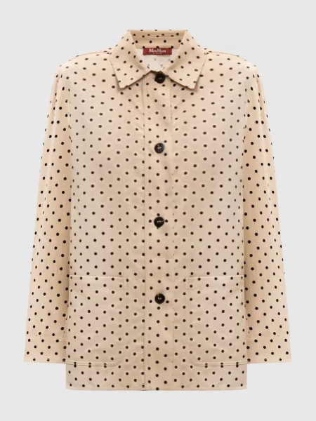 Рубашка Max Mara в горошек коричневая