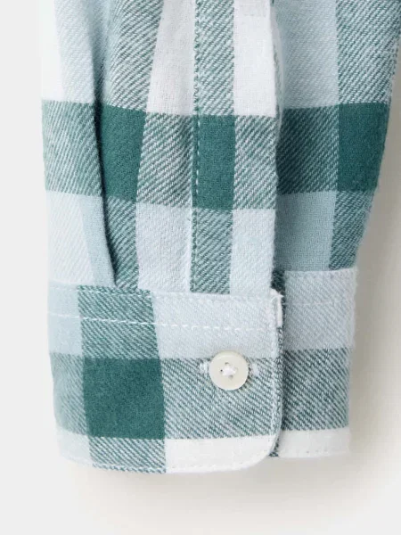 Flanelowa koszula w kratę Dzieci 12 MANGO KIDS niebieski