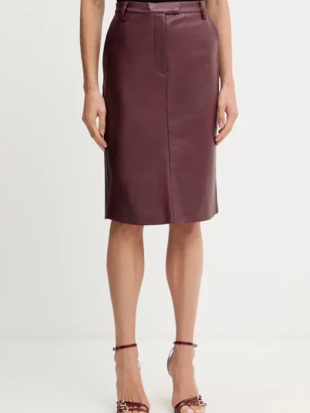Bardot fustă bordo mini creion