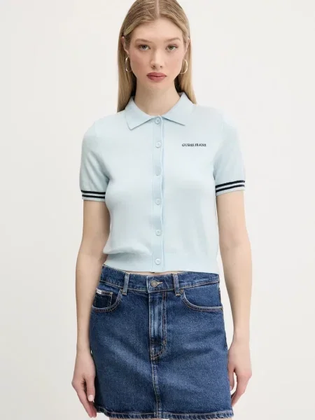 Guess Jeans Кардиган Светлосиньо синьо