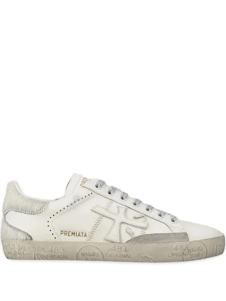 Sneakerși Premiata cu broderie alb