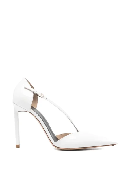 Pantofi cu toc Tom Ford cu cataramă alb