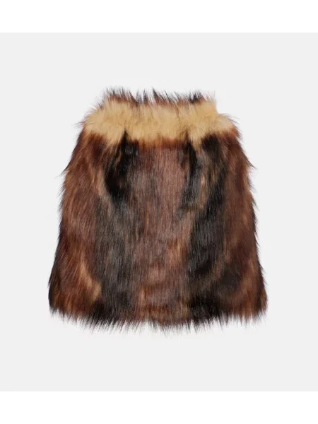 Sztuczne futro spódnica Simone Rocha brązowa