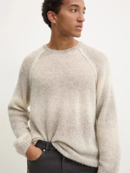 A.P.C. sweter wełniany pull mavericks lekki beżowy