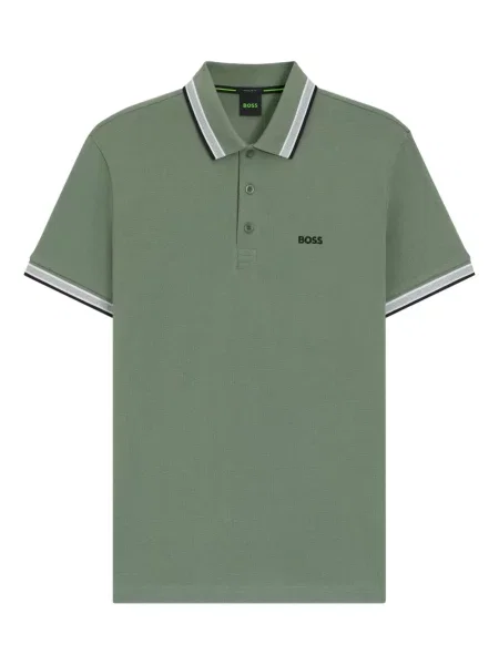 Gulerat tricou polo Boss verde
