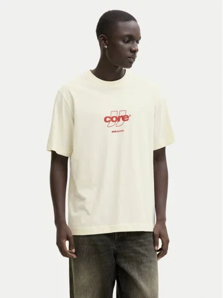 JACK & JONES Majica JCOClub svijetložuta / krvavo crvena žuta