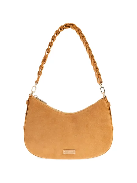 Geantă Kate Spade din piele de căprioară țesută cu bretele portocaliu