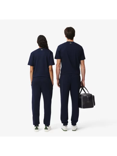 Lacoste Spodnie Dresowe Ze Zwężanymi Nogawkami granatowe