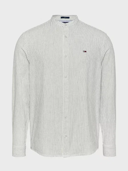 Лляна смугаста сорочка Tommy Jeans біла