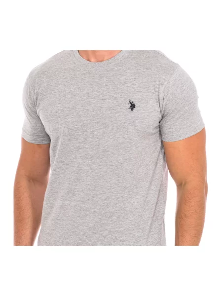 Koszulka polo U.s Polo Assn. z krótkim rękawem z kołnierzem szara