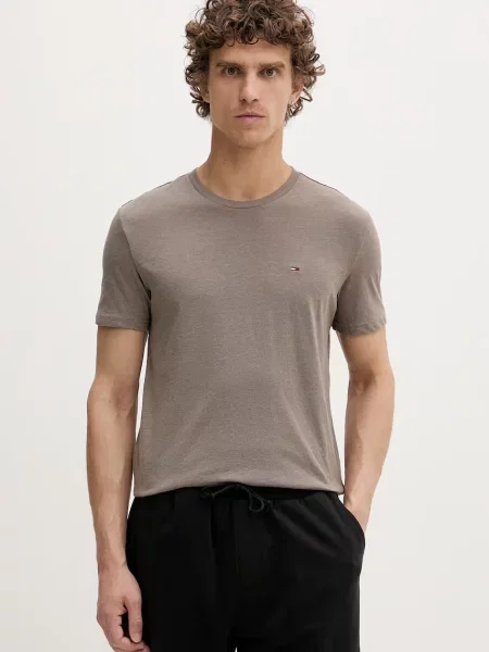 Tommy Jeans tričko hnědé