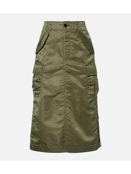 Fusta plisata Sacai plisată verde