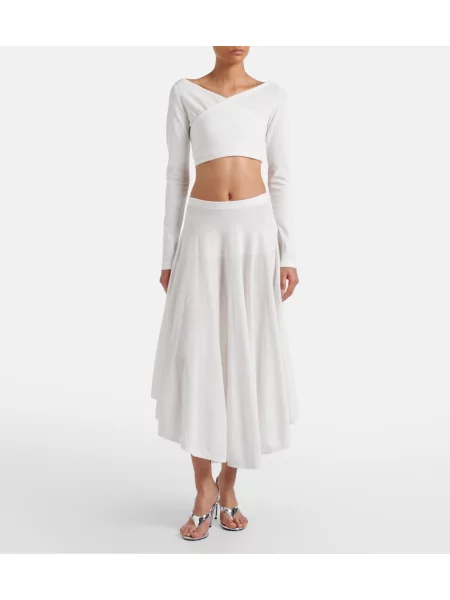 Chiloți tanga Alaïa din piele