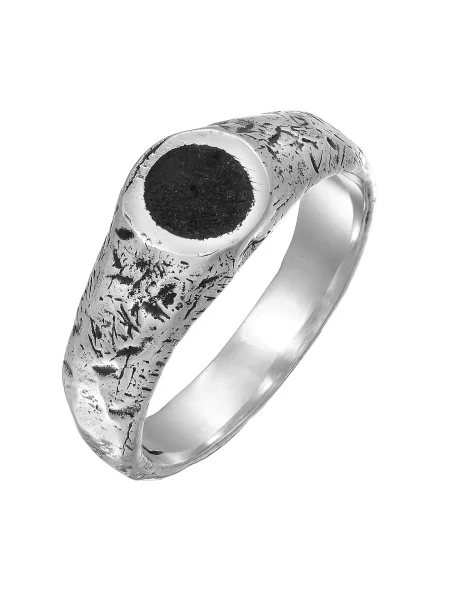 Haze&Glory Prstan Lava Mount Agung / srebrna črna
