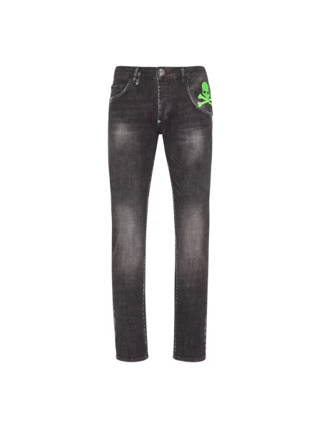 Jeansy straight leg Philipp Plein czarne