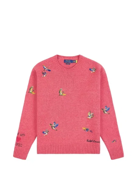 Pulover Polo Ralph Lauren cu imagine din jerseu alb