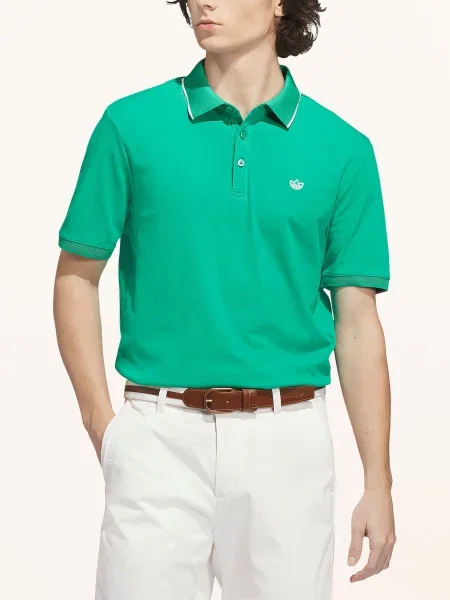 Adidas Originals Polo Tričko Piqué Originals Twistknit Trefoil zelená