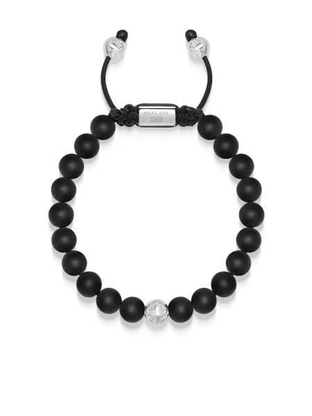 Brăţară Nialaya Jewelry cu mărgele negru