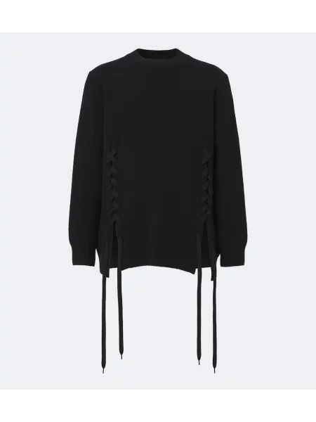 Pulover Simone Rocha de lână țesut negru