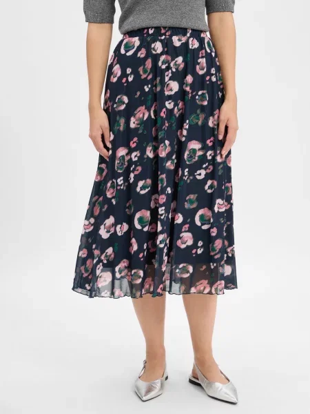 Nümph spódnica midi Numilina Kobiety niebieski|różowy|zielony wzorzysty S niebieska