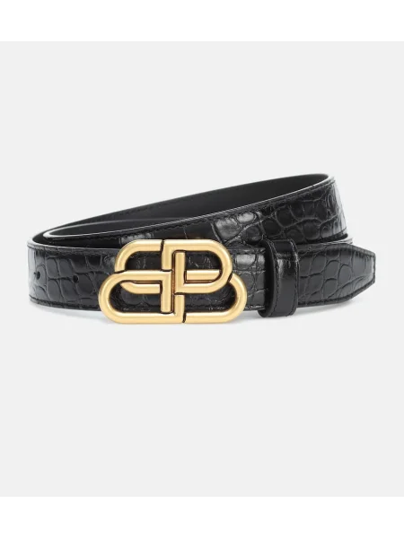Curea Balenciaga din piele negru