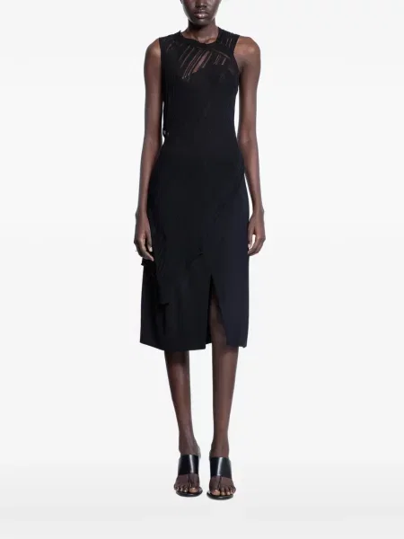 Top Halos bez rękawów asymetryczny czarny