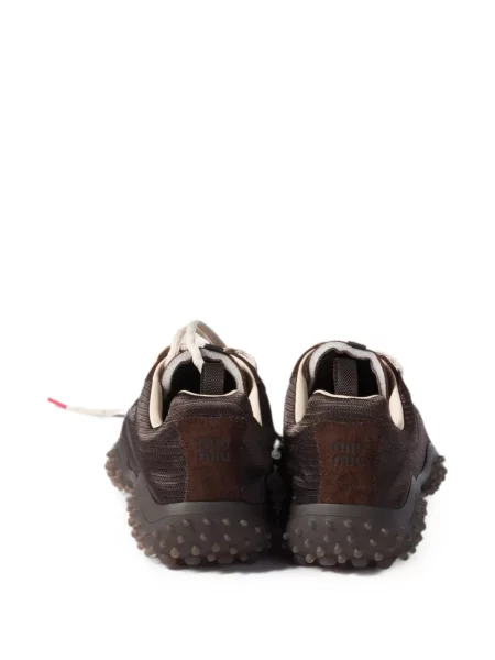Sneakerși Miu Miu din piele de căprioară maro