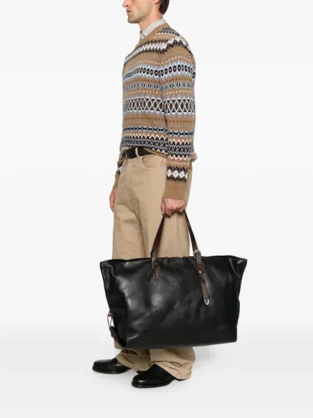 Geantă Paul Smith din piele cu bretele negru