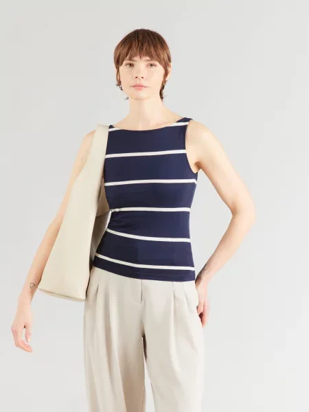 VERO MODA Top VMDINA bleumarin alb