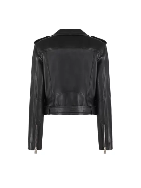 Kurtka skórzana Pinko biker czarna