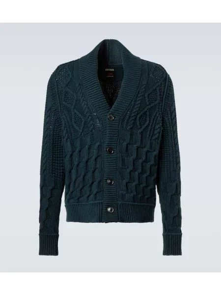 Cardigan Zegna din cașmir verde