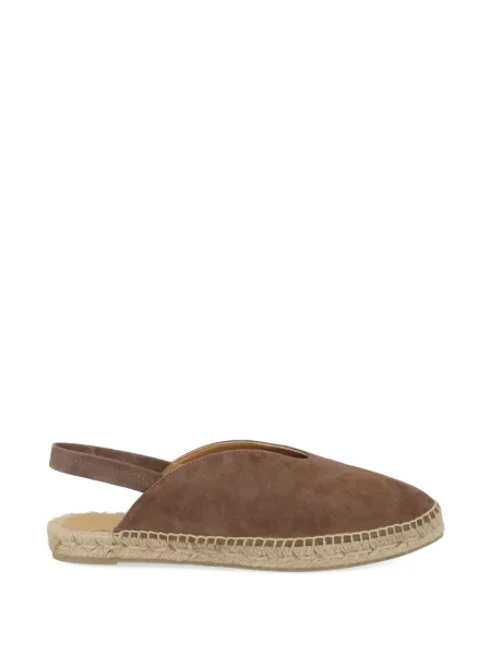 Espadrile Castaner din piele de căprioară fără toc maro