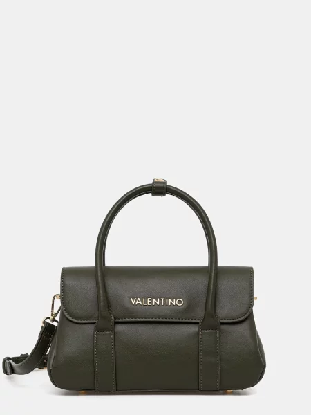 Lniana torebka Valentino Bags zielona