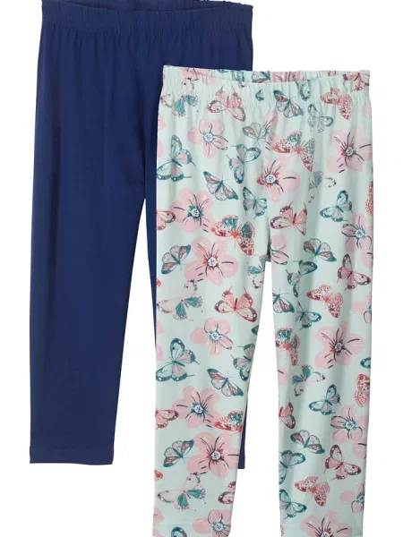 Legginsy dziewczęce z bawełny organicznej 2 szt. niebieskie