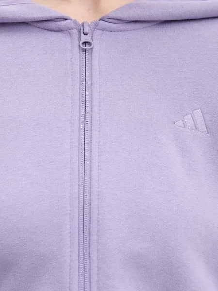 Однотонный свитер Adidas с капюшоном фиолетовый