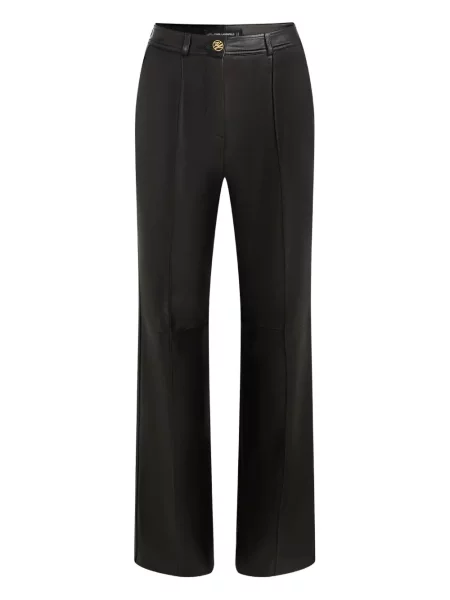 Pantaloni Karl Lagerfeld din piele negru
