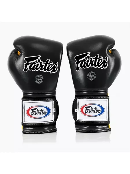 Боксови ръкавици Fairtex Heavy Hitter's Mexican Style черни/жълти черно